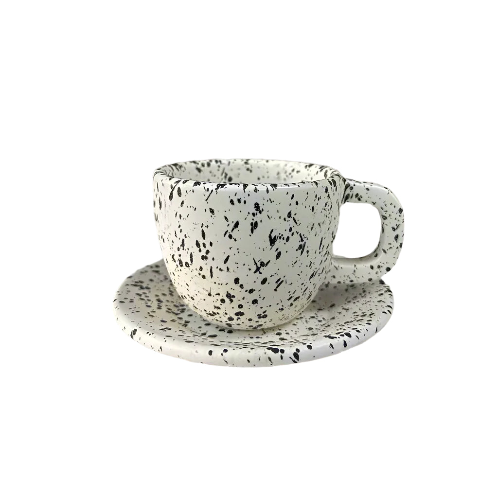 Baadaab White Stone Ceramic Cup With Handle