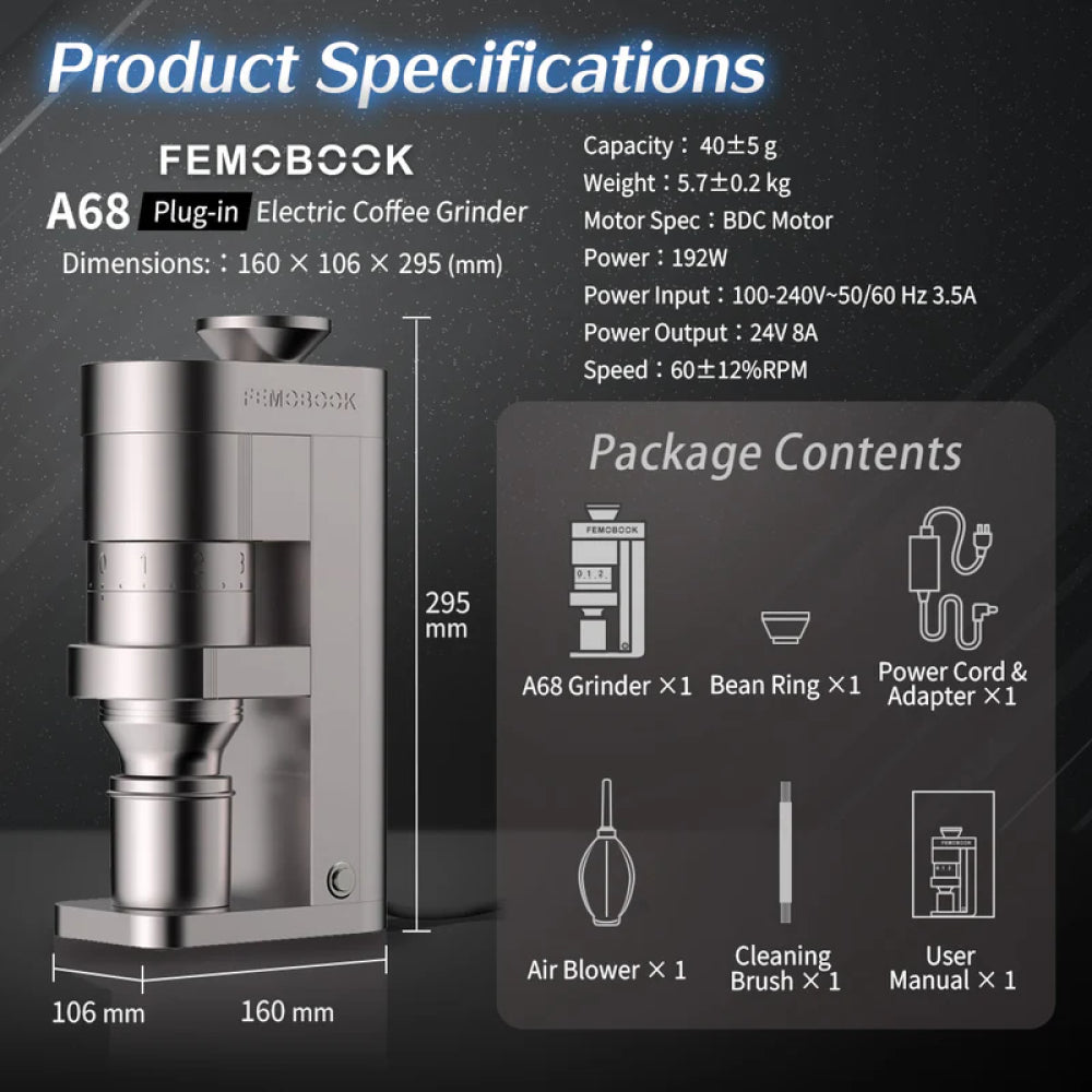 Femobook A68 Electric Coffee Grinder