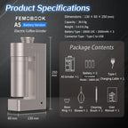 Femobook A5 Electric Coffee Grinder-Battery version