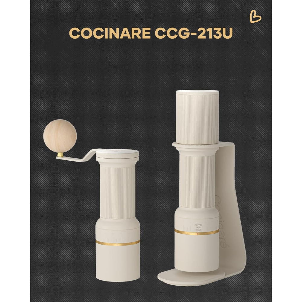 Cocinare ESSENCE DUO B38 Ultra Coffee Grinder - Electric Wireless 2-in-1 Removable Countertop Manual Grinder Kit, 80 Precision Setting