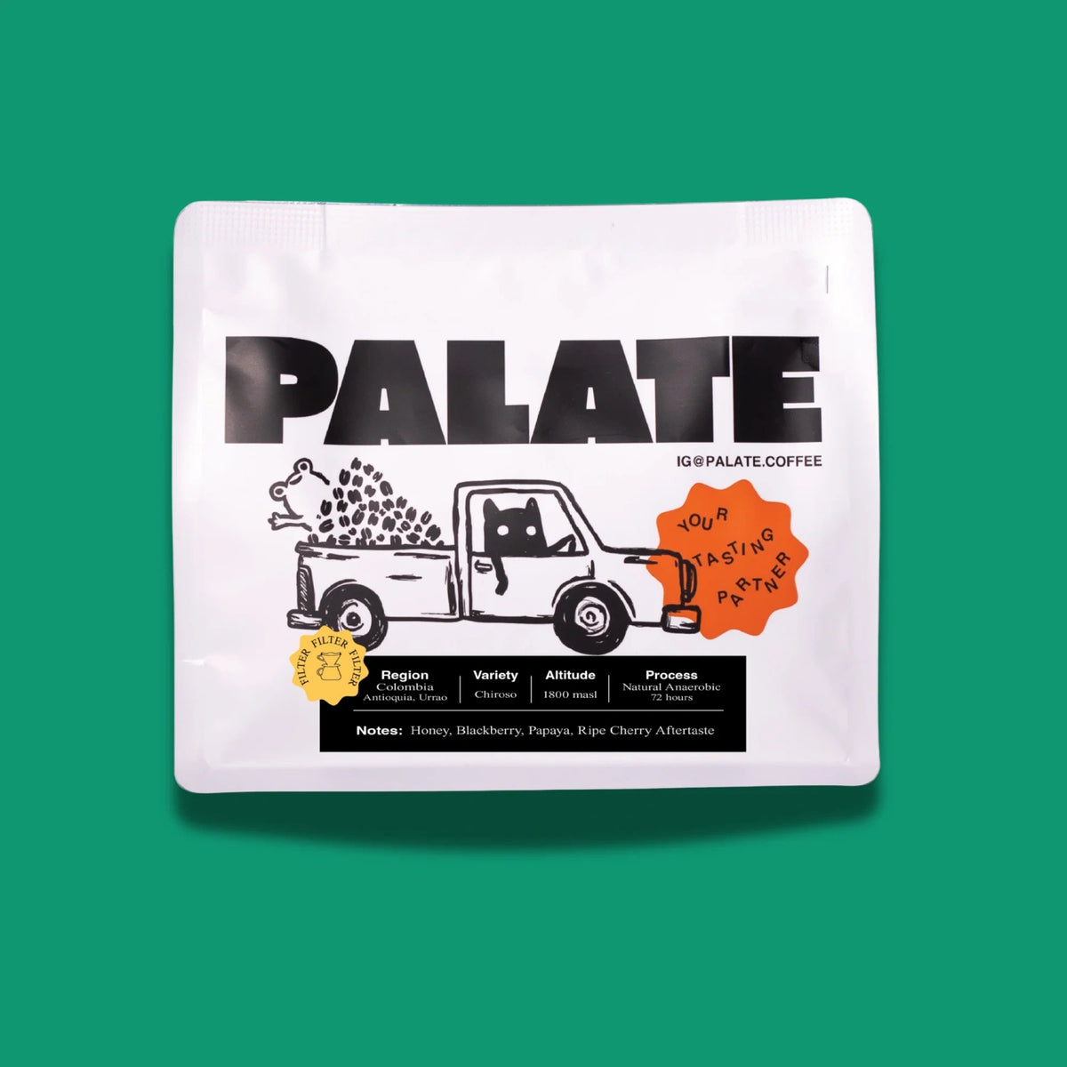 Palate Colombia Tolima El Vergel Caturra Natural Anaerobic Filter Coffee