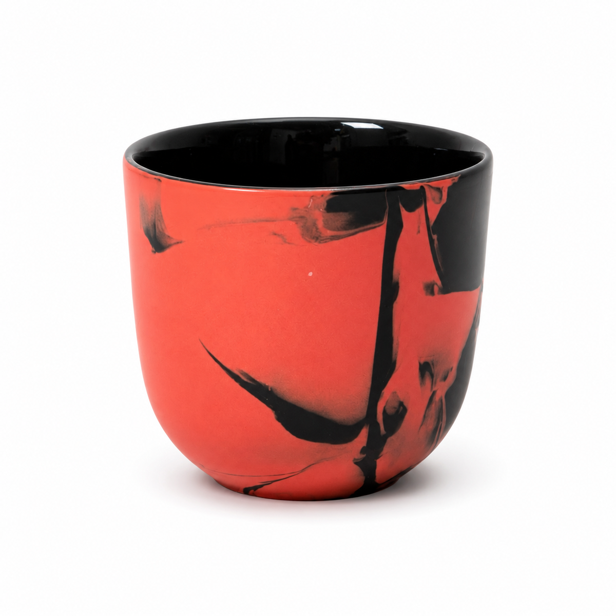 MK Studio Handmade Porcelain Cup - Black Red