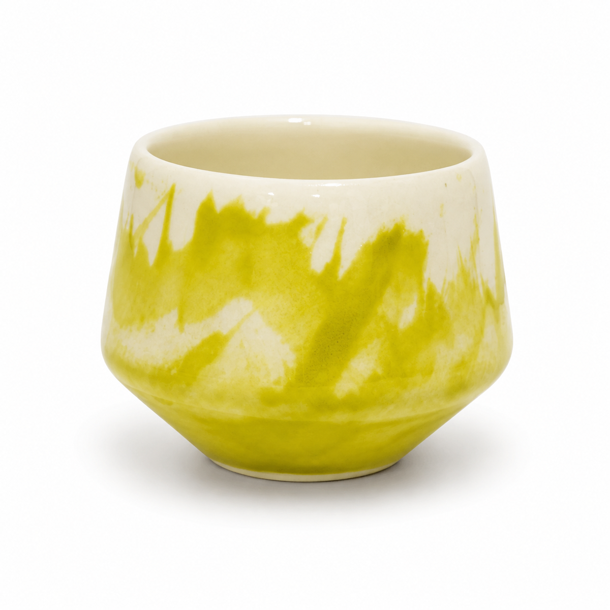 MK Studio Handmade Porcelain Cup - Yellow White