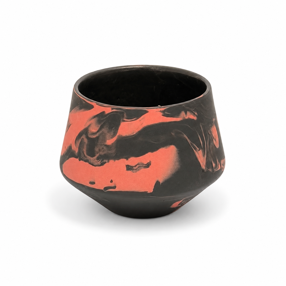 MK Studio Handmade Porcelain Cup - Red Black